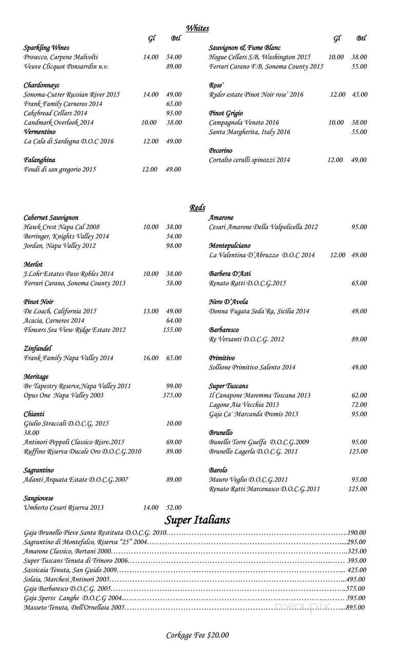 888 Ristorante Italiano - San Carlos, CA menu_pic