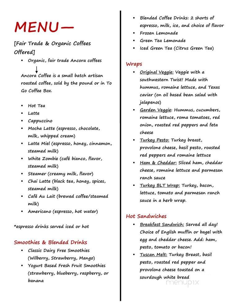CoffeeBytes - Madison, WI menu_pic
