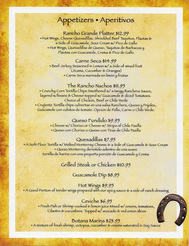 El Rancho Grande - Bakersfield, CA menu_pic