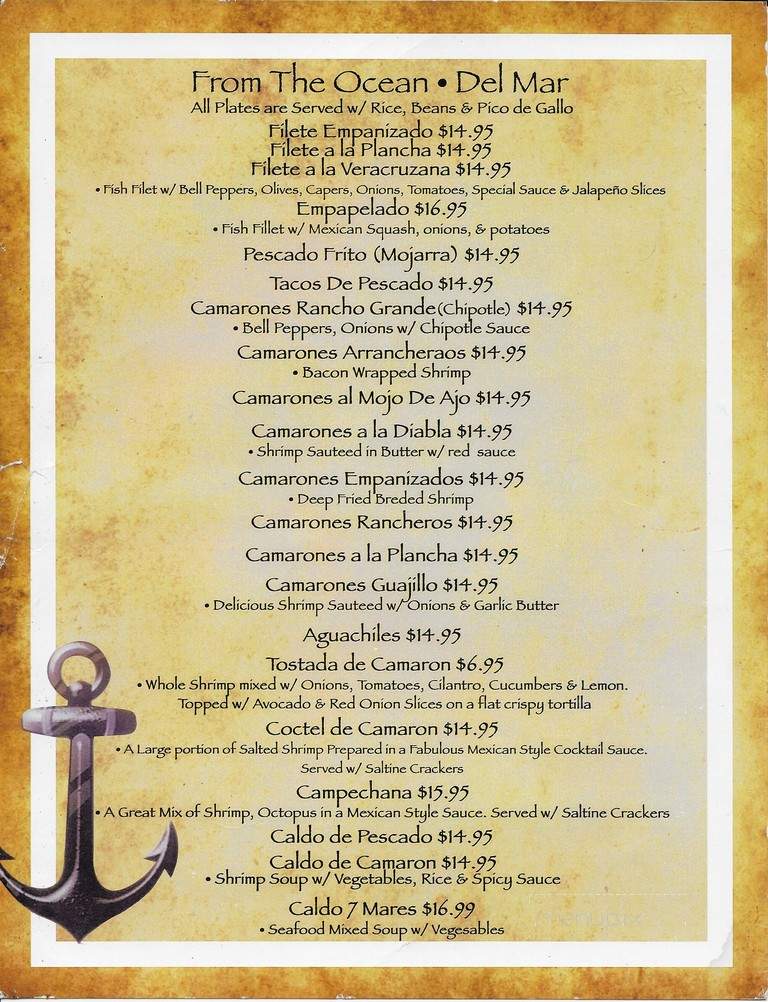 El Rancho Grande - Bakersfield, CA menu_pic