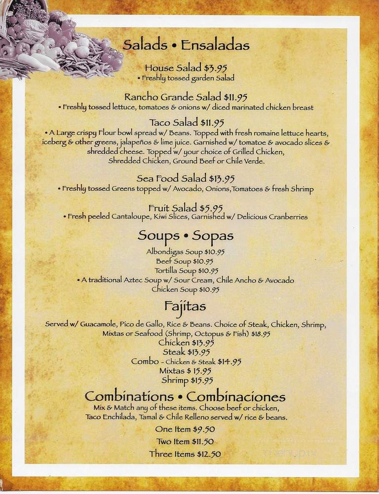 El Rancho Grande - Bakersfield, CA menu_pic