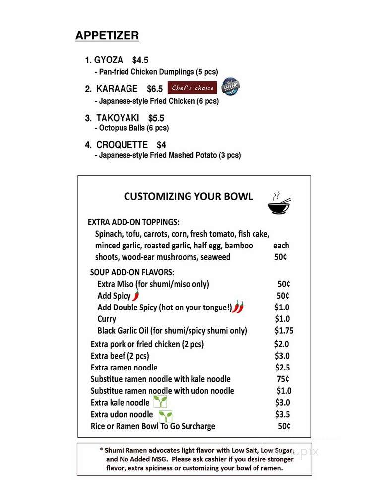 SHO MI Japenese Cuisine - Stockton, CA menu_pic