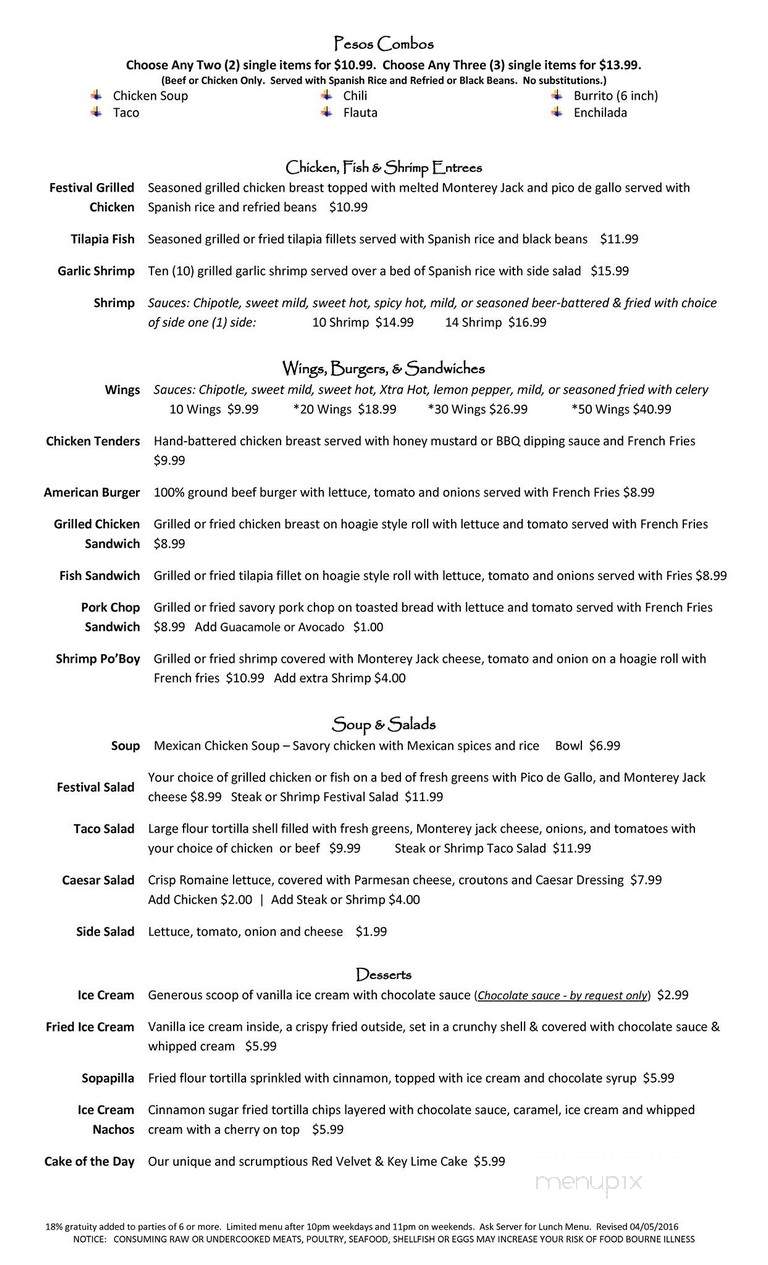 Pesos Mexican Cantina - Decatur, GA menu_pic