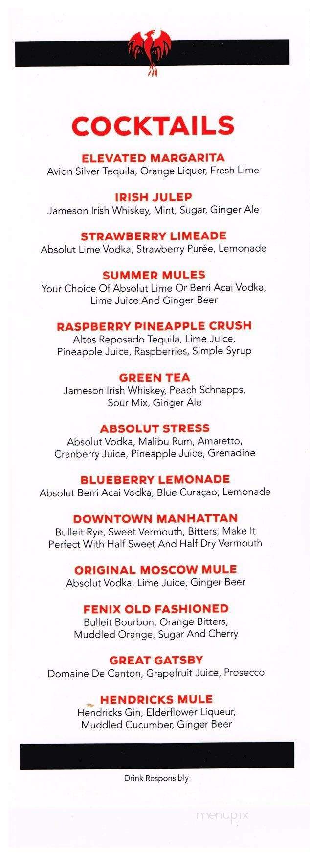 Fenix - Phoenixville, PA menu_pic