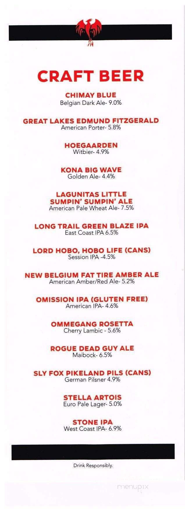 Fenix - Phoenixville, PA menu_pic