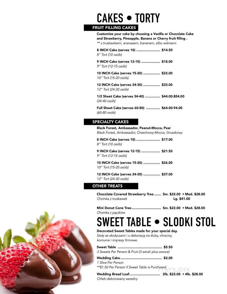 Dunajec Bakery & Deli - Bridgeview, IL menu_pic