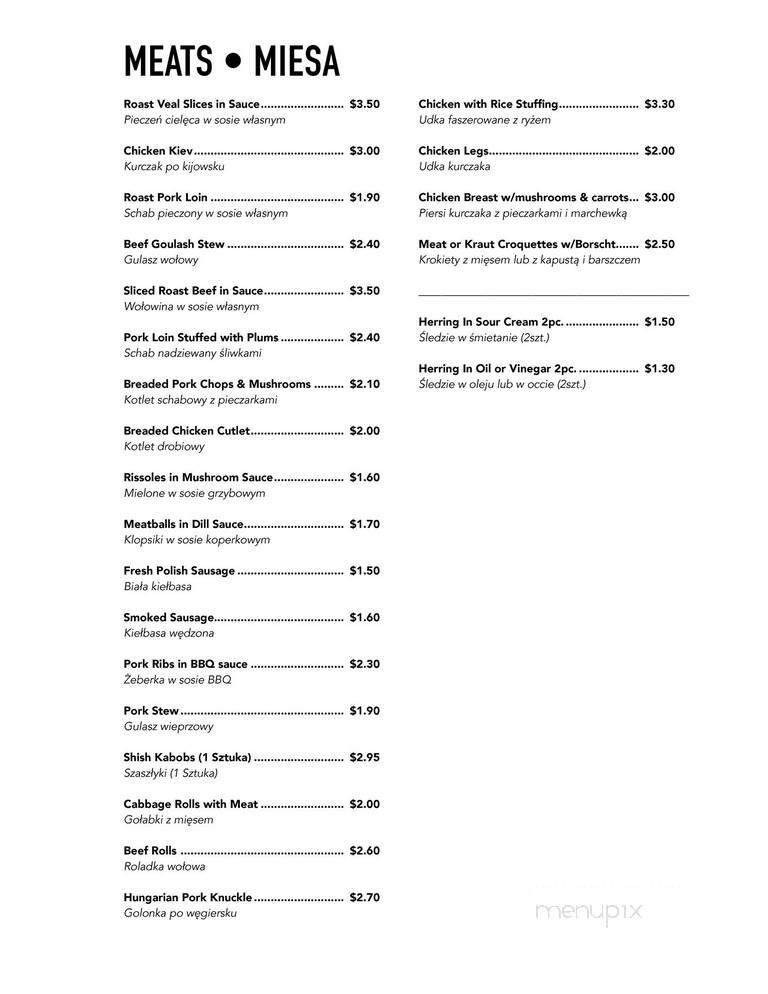 Dunajec Bakery & Deli - Bridgeview, IL menu_pic