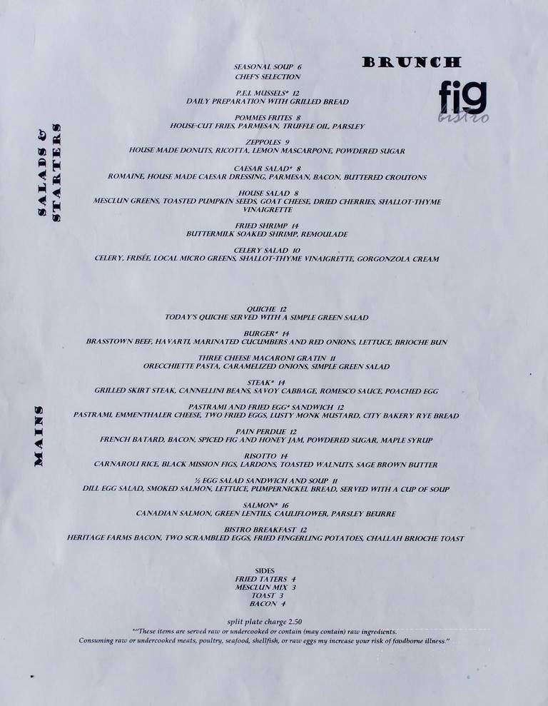 Fig Bistro - Asheville, NC menu_pic