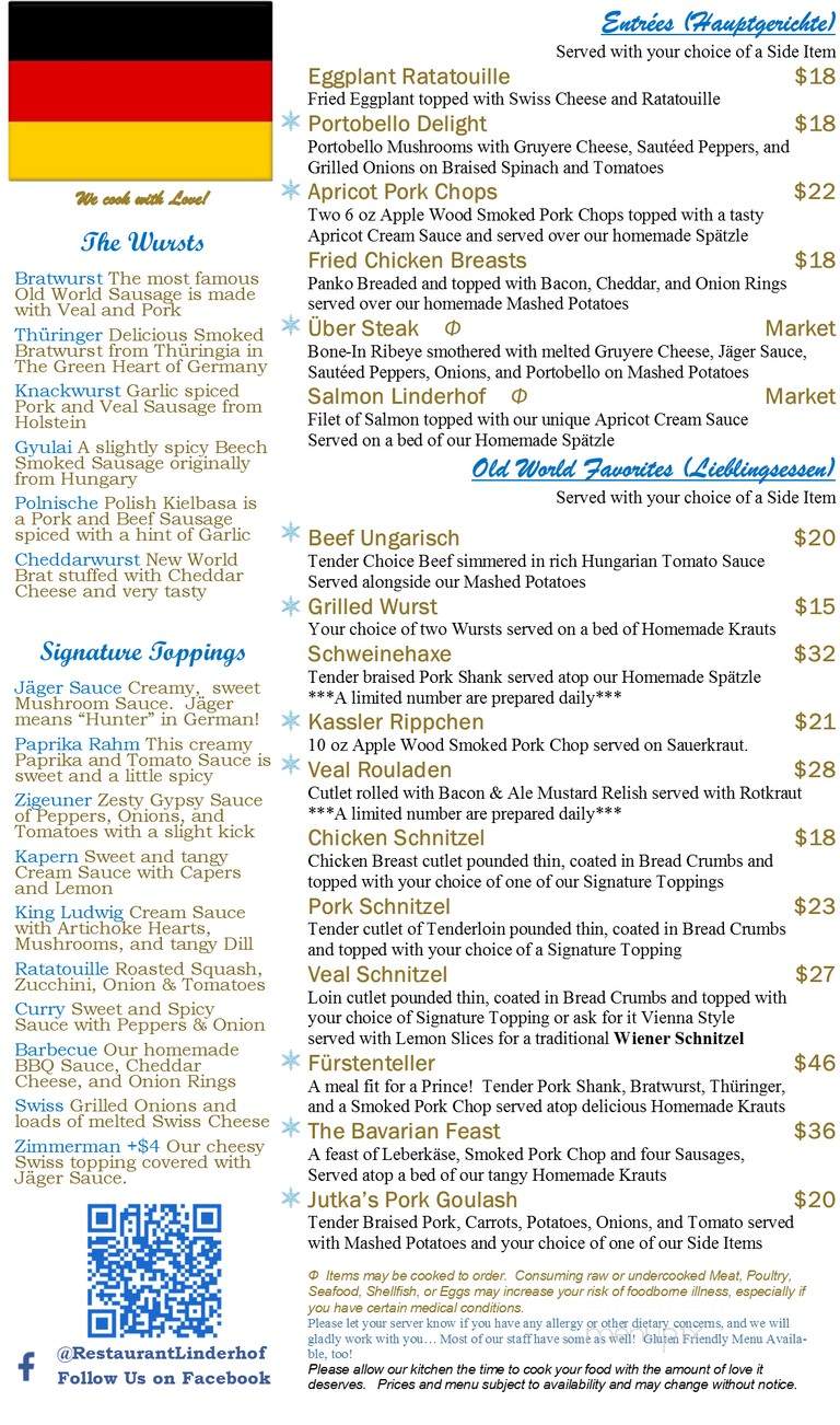 Linderhof Restaurant - Knoxville, TN menu_pic