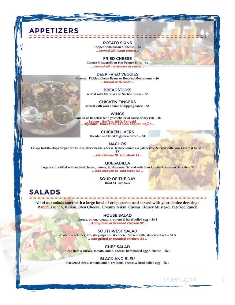 Robbie's Pub - Indianapolis, IN menu_pic