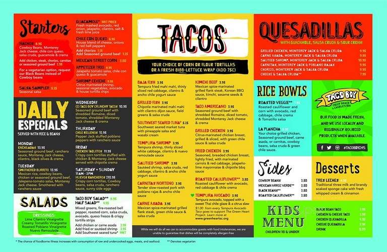 Taco Boy - Charleston, SC menu_pic