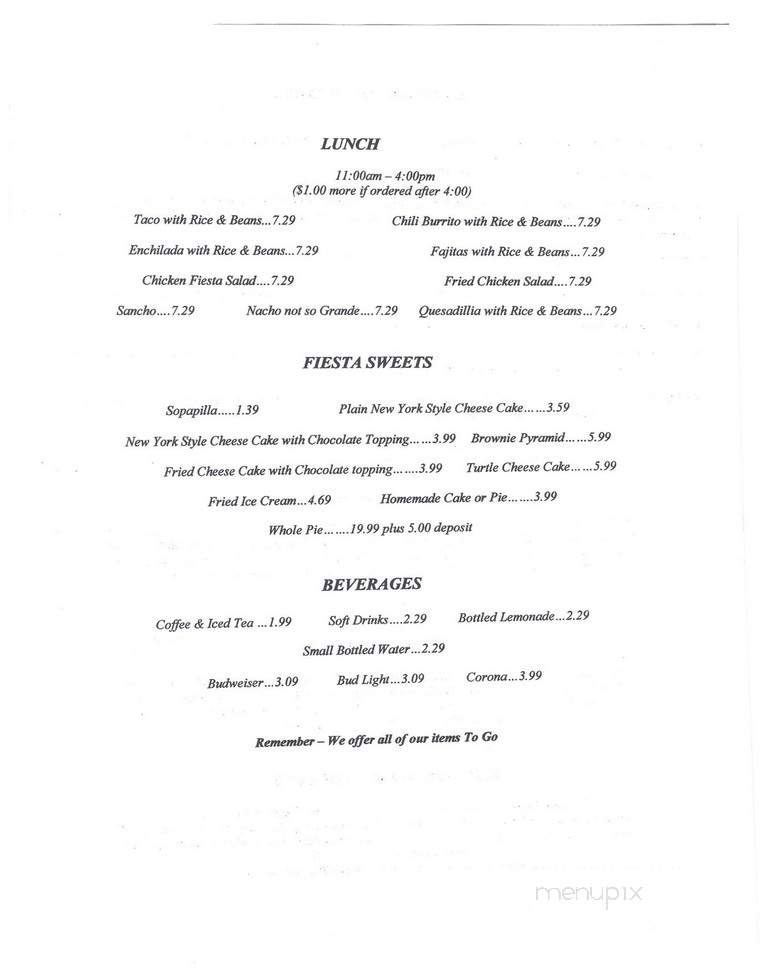 Taco Bob's Fiesta Grill - McAlester, OK menu_pic