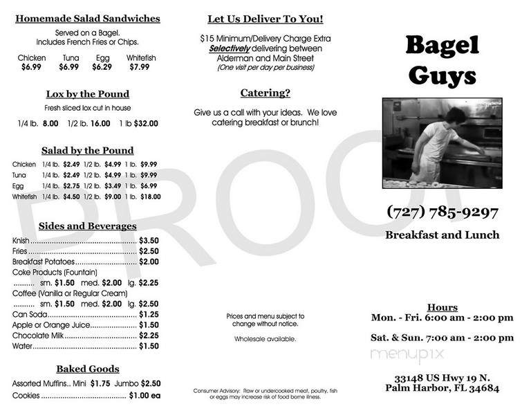 Bagel Guys - Palm Harbor, FL menu_pic