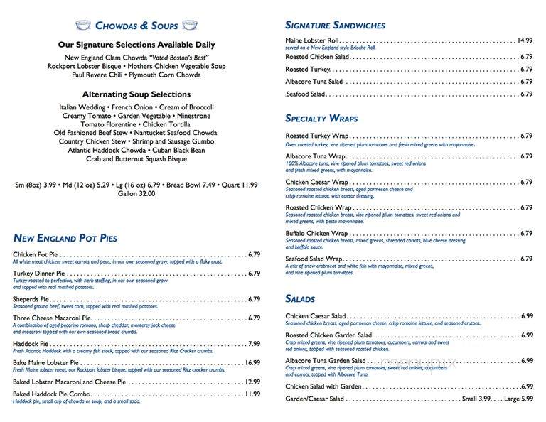 Boston Chowda Co - North Andover, MA menu_pic