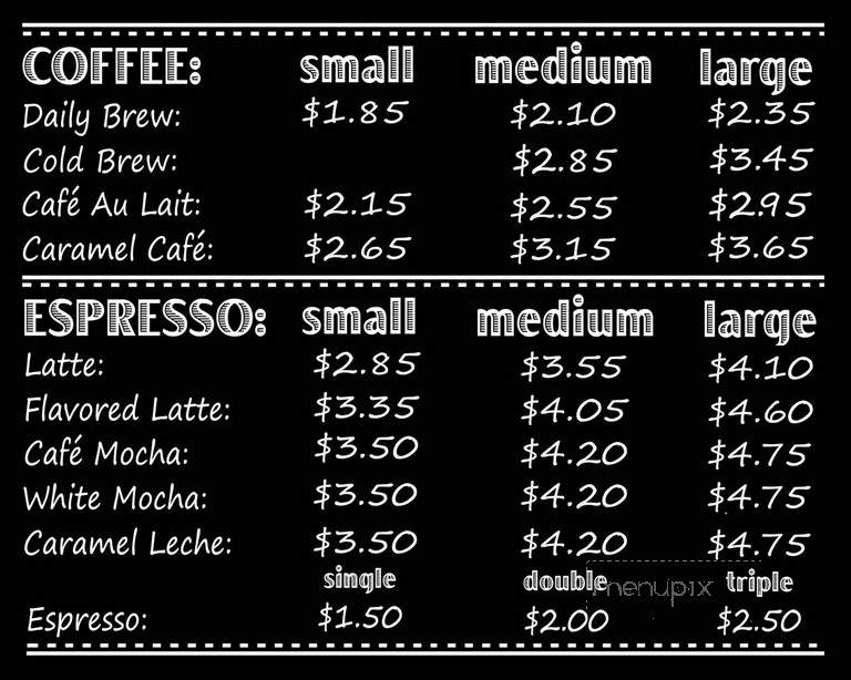 Kitty's Coffee - Cincinnati, OH menu_pic