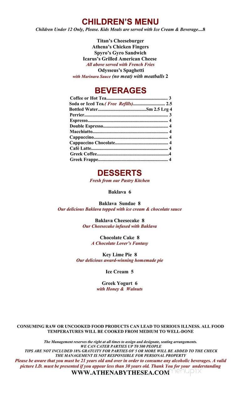 Athena By the Sea - Fort Lauderdale, FL menu_pic