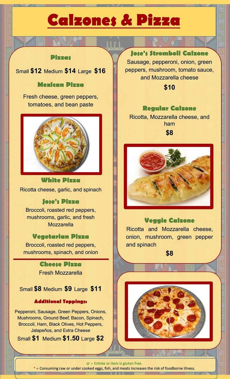 Jose's Pizza - Purcellville, VA menu_pic