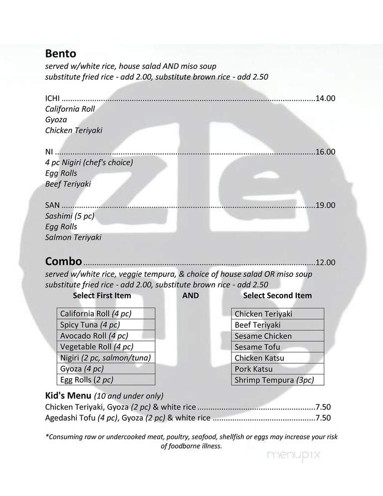 Zen 5 - San Diego, CA menu_pic