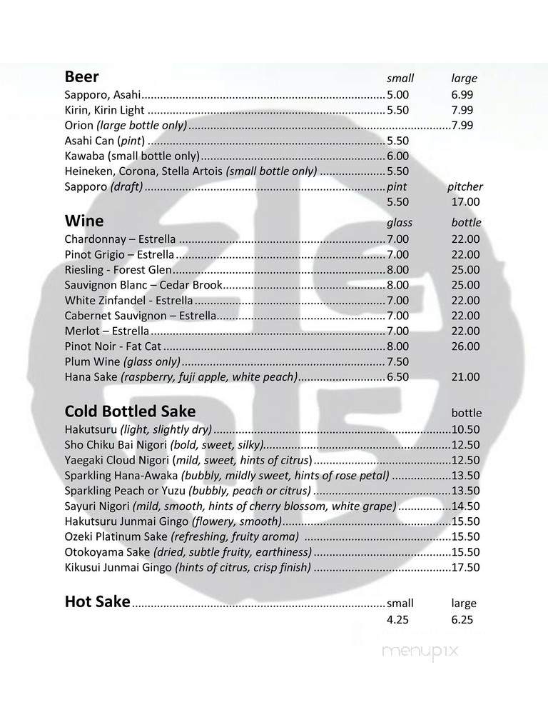 Zen 5 - San Diego, CA menu_pic