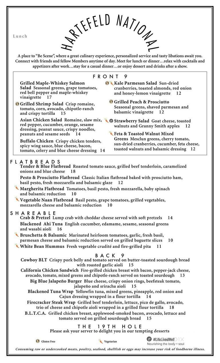Hartefeld National the Grille & Pub at - Avondale, PA menu_pic