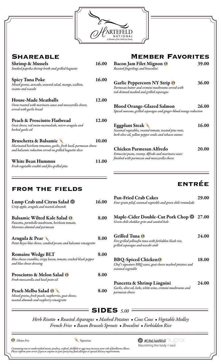 Hartefeld National the Grille & Pub at - Avondale, PA menu_pic