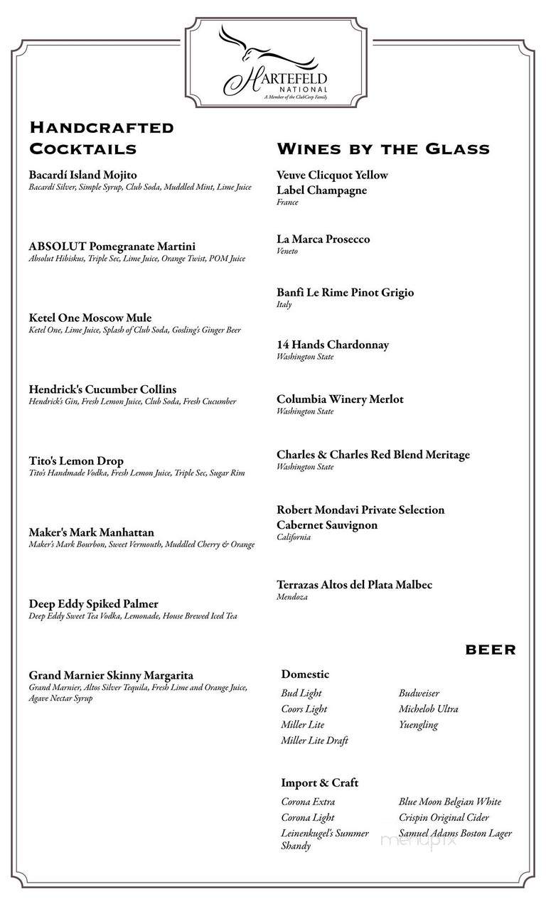 Hartefeld National the Grille & Pub at - Avondale, PA menu_pic