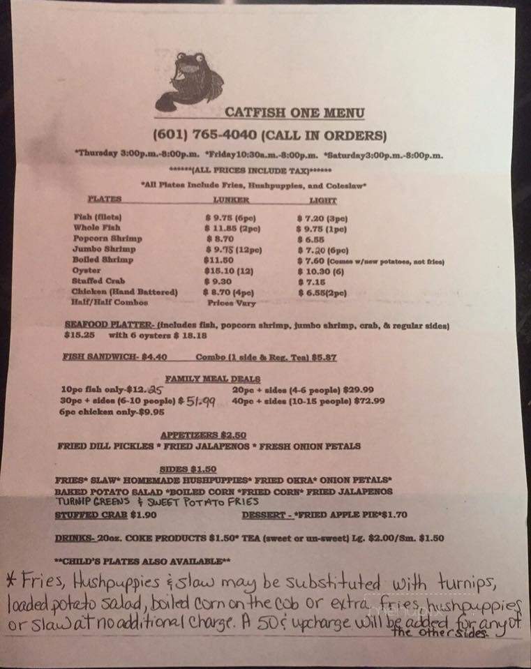 Catfish One - Collins, MS menu_pic