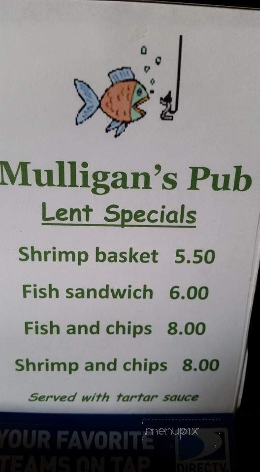 Mulligan's Pub - Monee, IL menu_pic