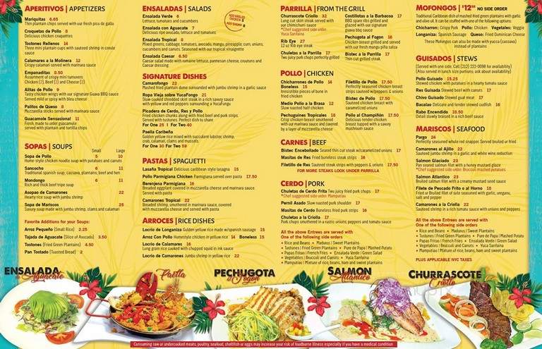 Tropical Sensation Restaurant - New York, NY menu_pic