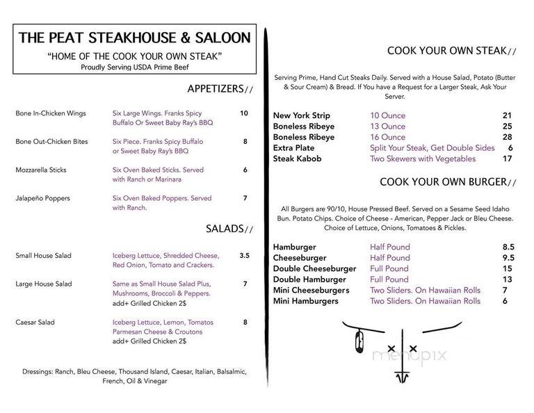 Peat Bar - Lima, MT menu_pic