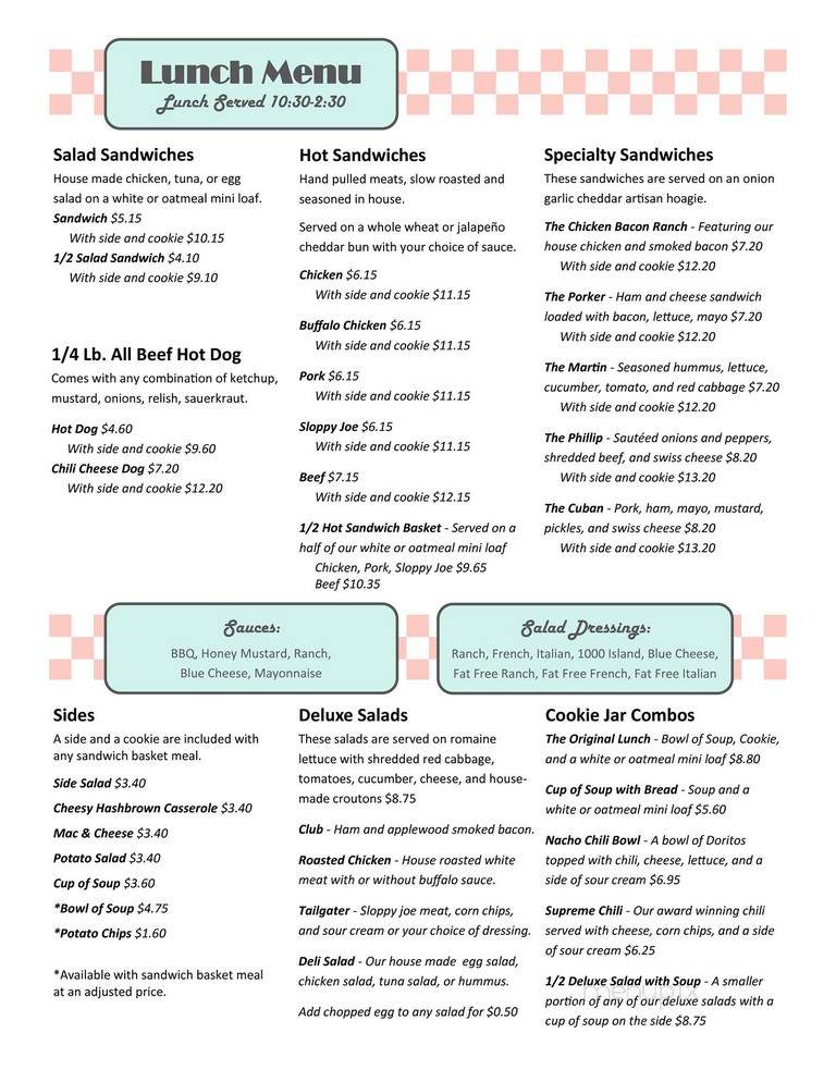 Cookie Jar - Sioux Falls, SD menu_pic