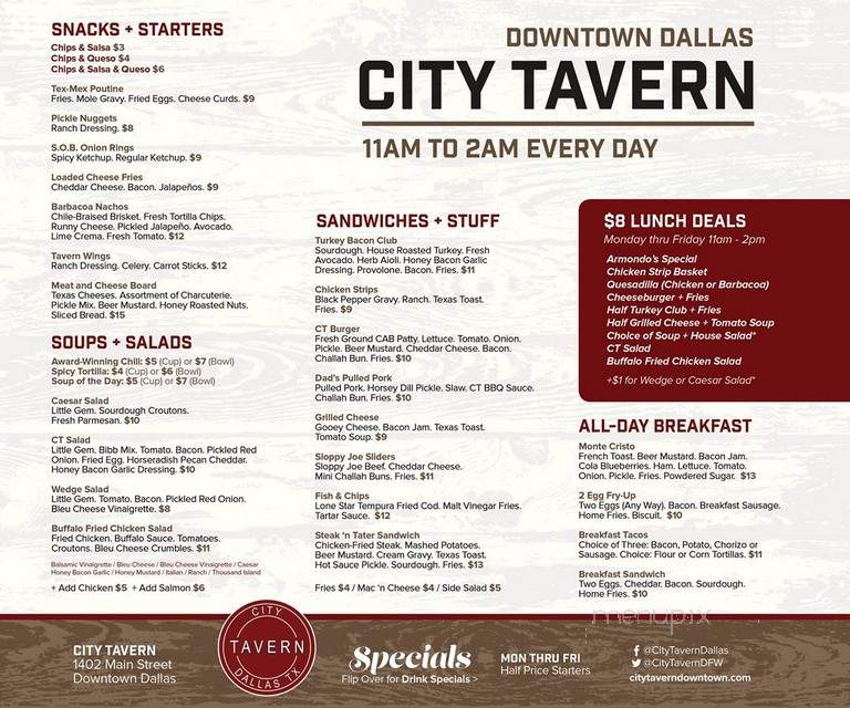 City Tavern - Dallas, TX menu_pic