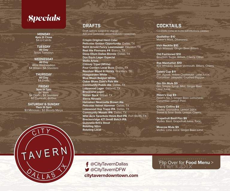 City Tavern - Dallas, TX menu_pic