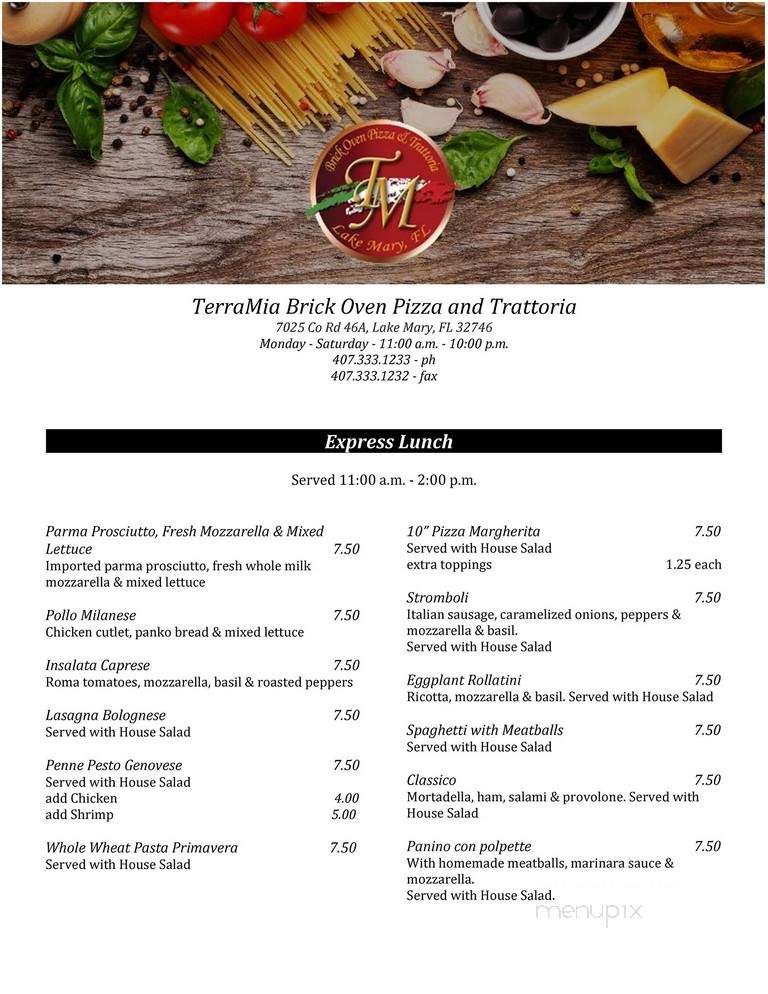 Terra Mia - Lake Mary, FL menu_pic