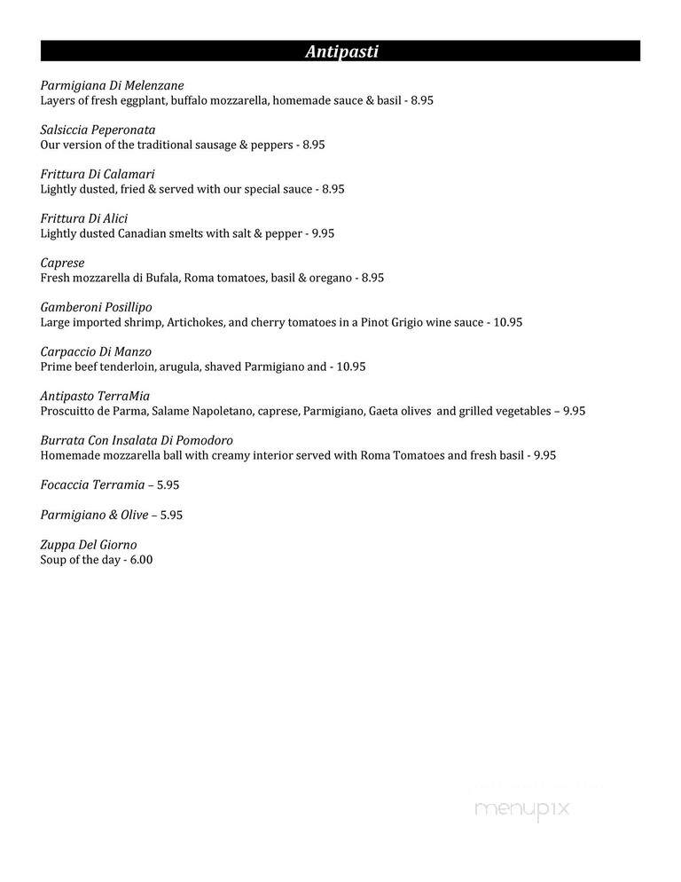 Terra Mia - Lake Mary, FL menu_pic