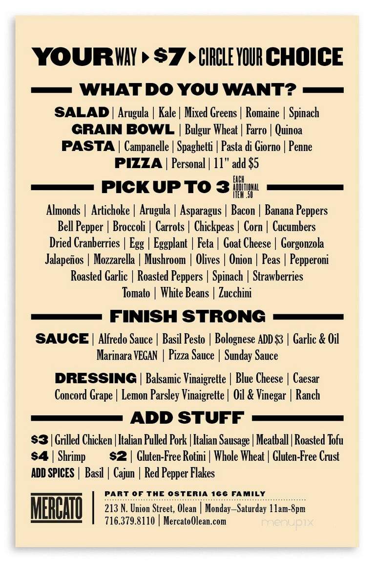 Mercato - New York, NY menu_pic