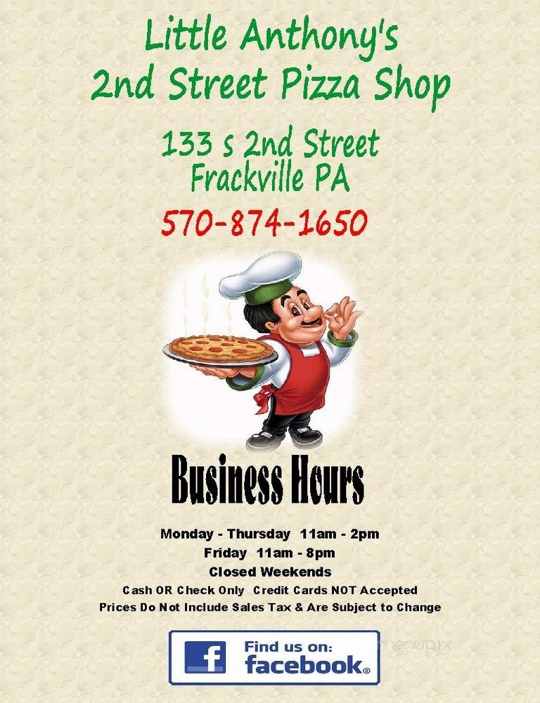 Little Anthony's 2nd Street Pizza Shop - Frackville, PA