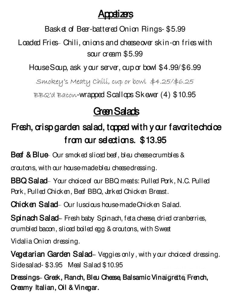 Smokey Joes BBQ - Lexington Park, MD menu_pic