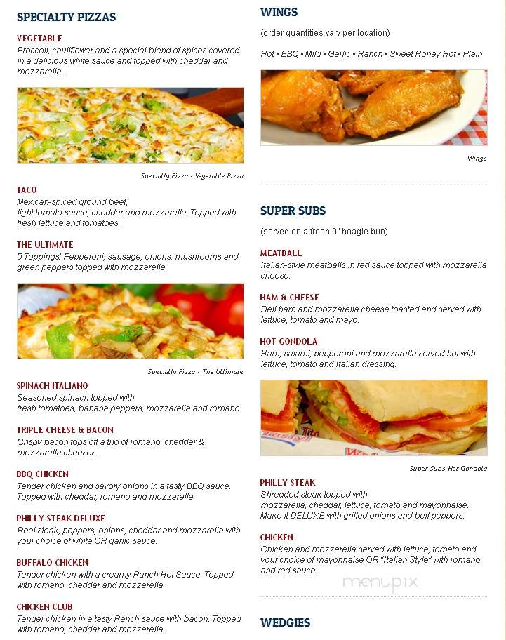 Pizza Joe's - Monaca, PA menu_pic