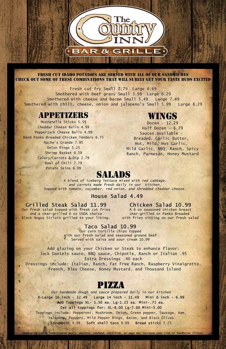 Country Inn Bar & Grill - South Fork, PA menu_pic
