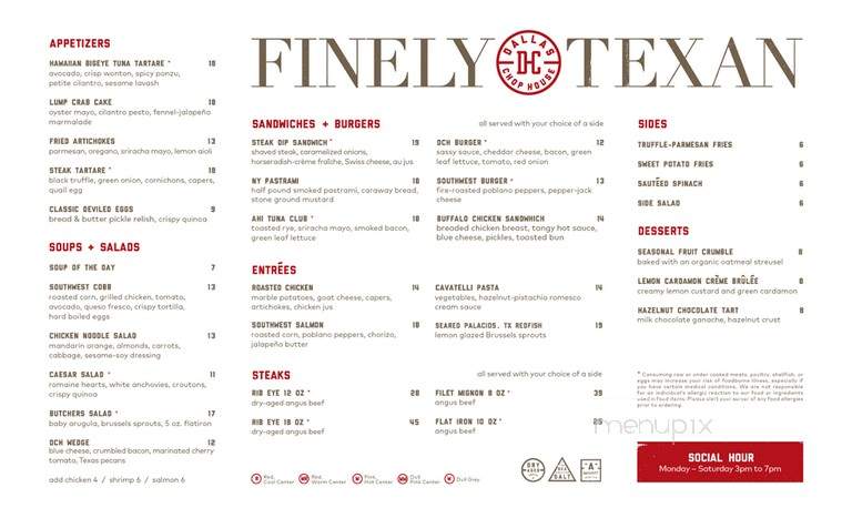 Dallas Chop House - Dallas, TX menu_pic