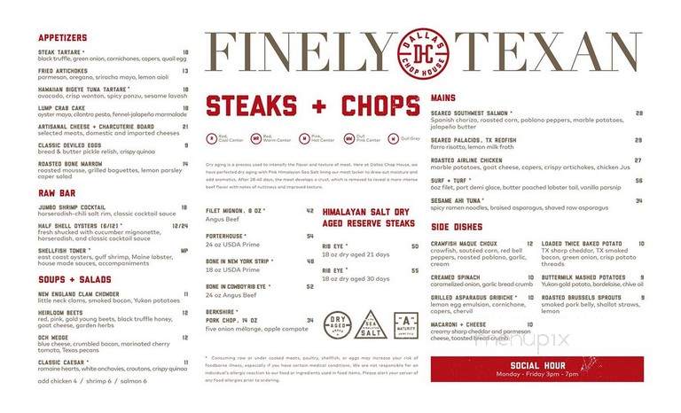Dallas Chop House - Dallas, TX menu_pic