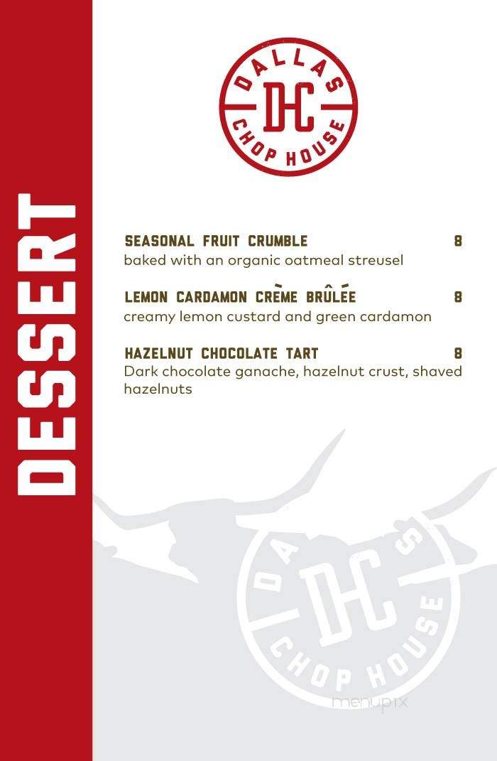 Dallas Chop House - Dallas, TX menu_pic