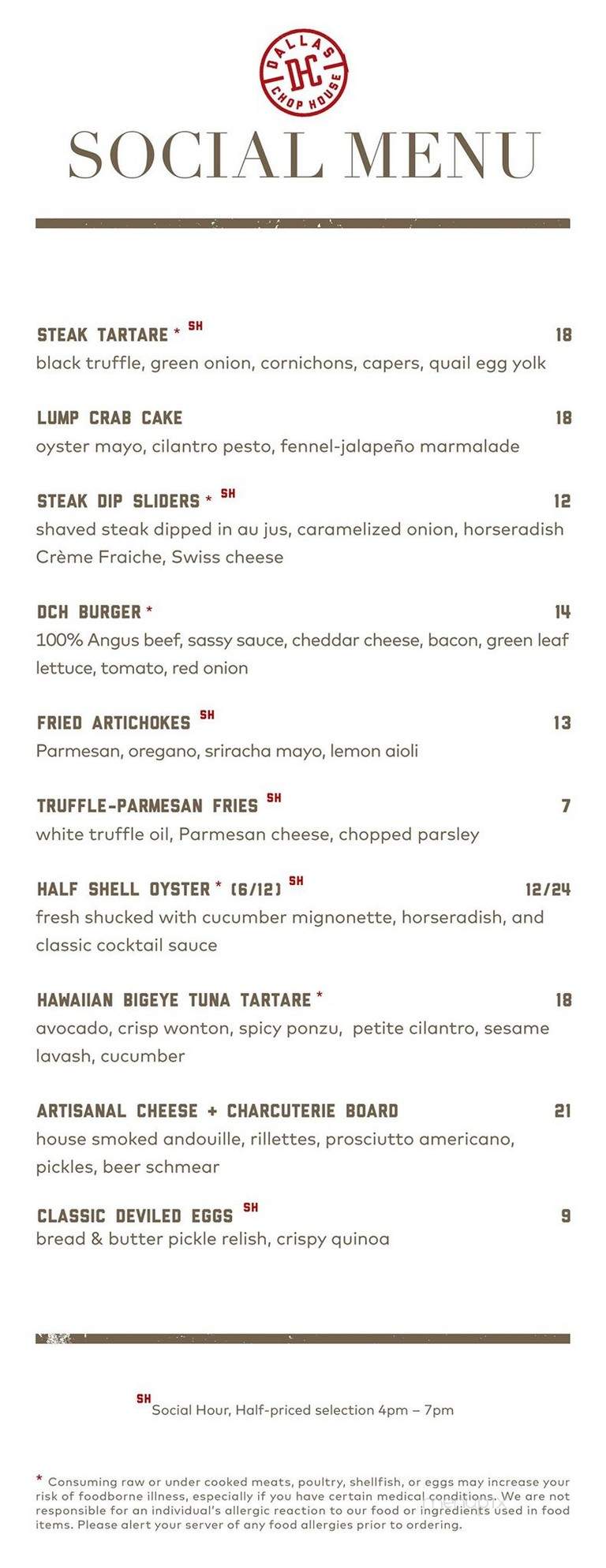 Dallas Chop House - Dallas, TX menu_pic