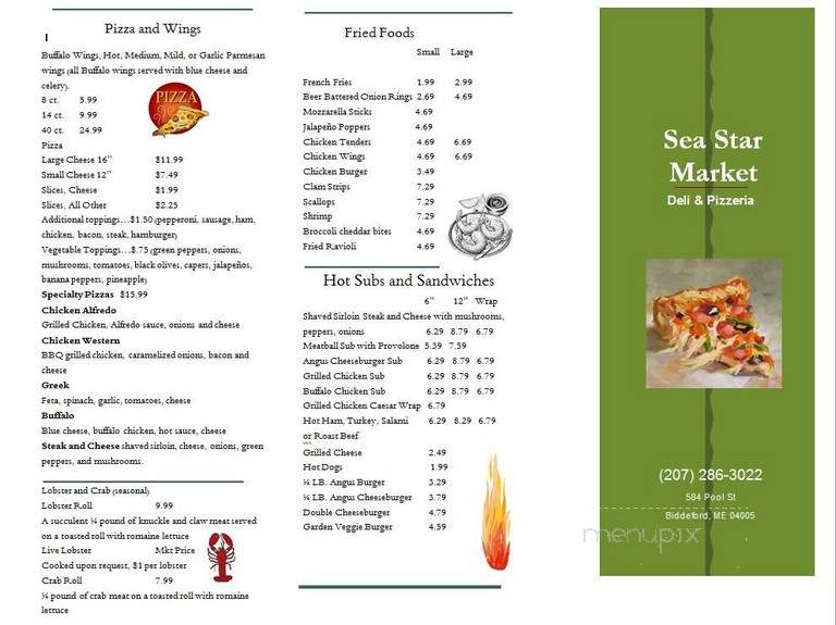 Sea Star Market - Biddeford, ME menu_pic