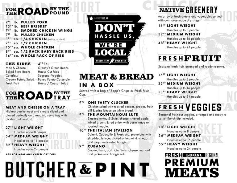 Bentonville Butcher - Bentonville, AR menu_pic