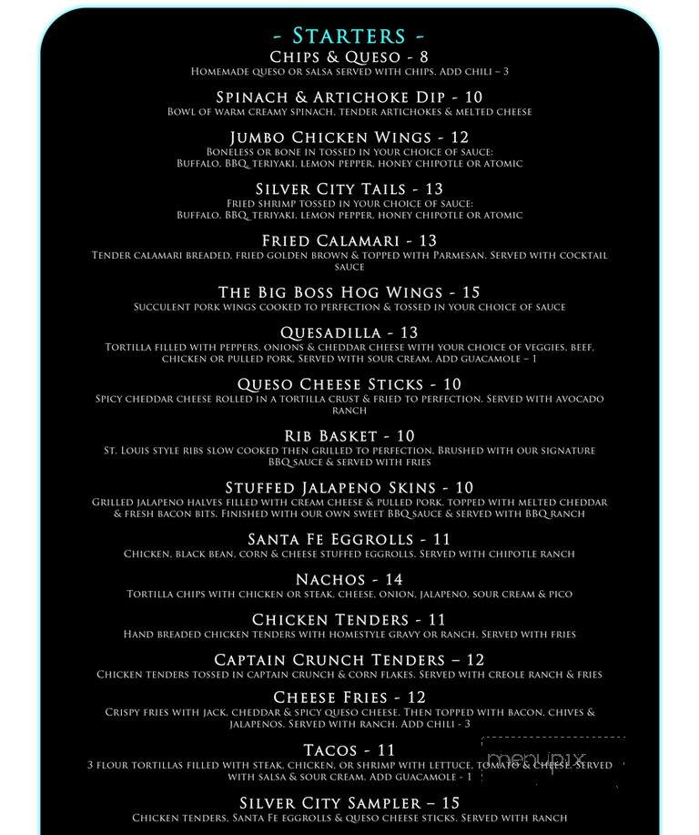 Silver City Cabaret - Dallas, TX menu_pic