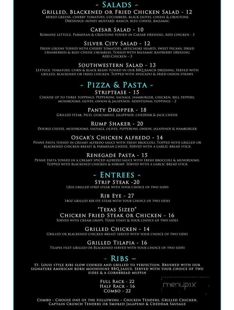 Silver City Cabaret - Dallas, TX menu_pic
