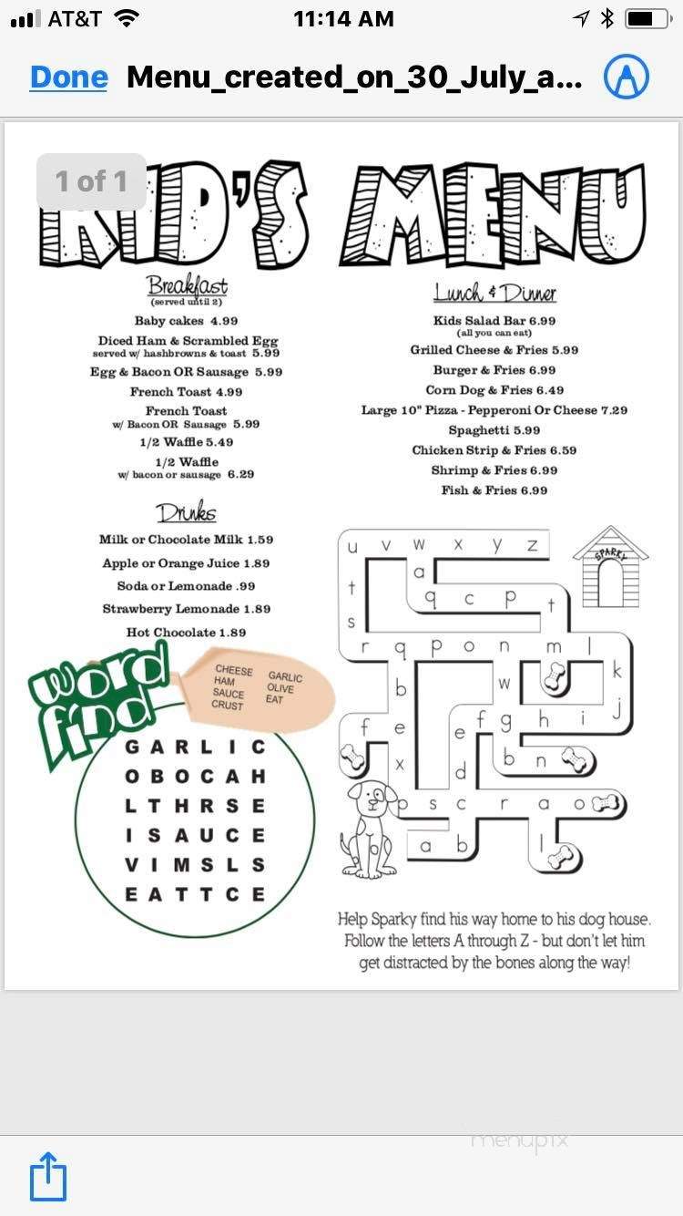 Smith's Family Restaurant - Greenwood, DE menu_pic