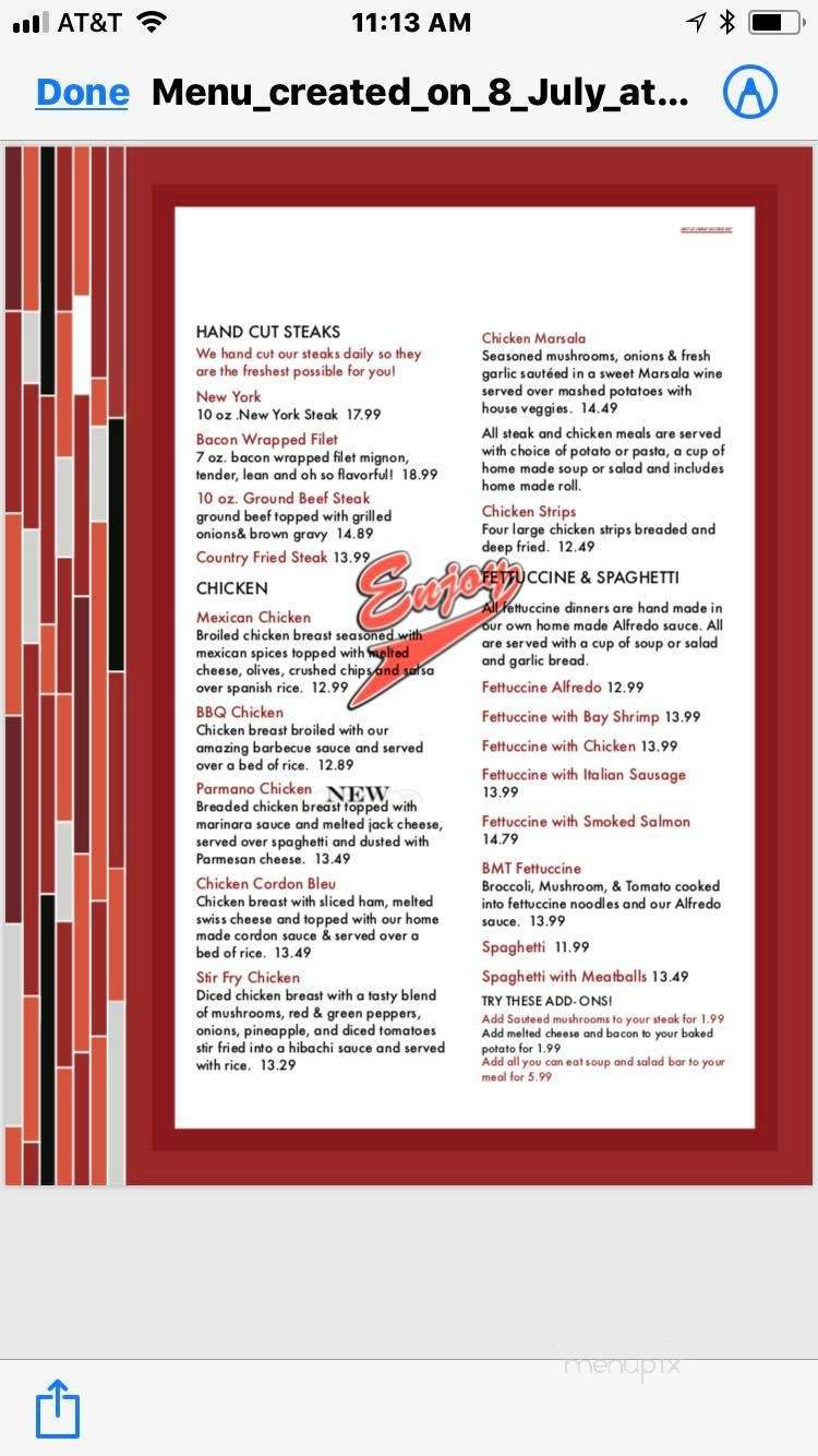 Smith's Family Restaurant - Greenwood, DE menu_pic